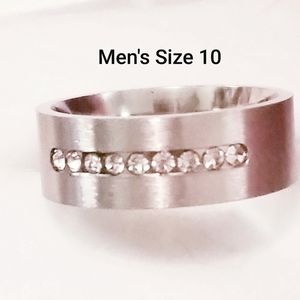 Men's Titanium Band with High quality CZ